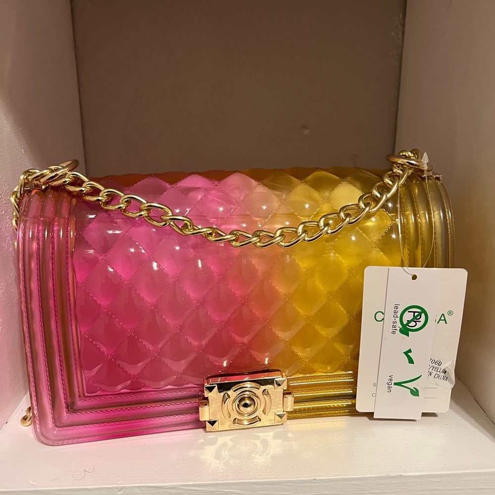 Pink & Yellow Quilted Jelly Bag